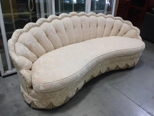 Hollywood Heaven | Custom Made Scalloped and Curved Regency Sofa
